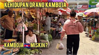 [4K] Kehidupan Orang-orang Bekerja Di Kamboja, Pasar Dong Tung Koh Kong
