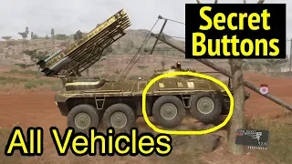 All Vehicles Showcase and Hidden Buttons: Metal Gear Solid V: Phantom Pain (MGS5)