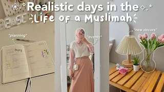 Muslimah vlog☁️|Realistic days, missed prayers, practicing the deen, dinner event, workout, tafakkur