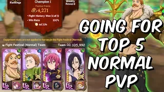 Going For Top 5 Normal PVP with 6/6 Escanor Burst - Seven Deadly Sins: Grand Cross Global
