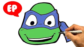 EASY How to Draw NINJA TURTLES - MUTANT MAYHEM - Leonardo