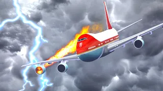 Airplane Gets Hit By Lightning Thunderstorm And Makes Emergency Landing With Low Visibility In GTA 5