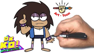 how to draw turbo ko from ok ko let's be heroes step by step