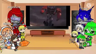 Transformers rescue bots react to TFP Optimus VS Megatron(please read discription)