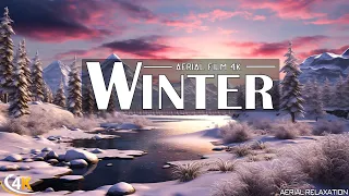 Enchanting Winter Wonderland ❄️ 4K Snowy Winter Landscape with Beautiful Piano Music