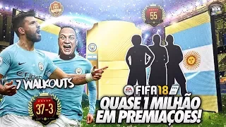 7 WALKOUT!!! QUASE 1 MILHÃO EM RECOMPENSAS TOP 100 FUT CHAMPIONS FIFA 18