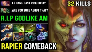 Who Said Medusa is Weak Against AM?? EPIC 32Kills Rapier Comeback with Full Agility Butterfly DotA 2