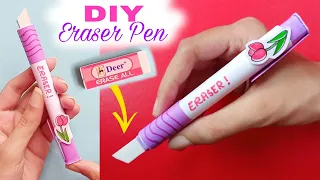 Homemade Eraser Pen with paper | How to make Eraser at Home/ DIY Eraser Pen/ Paper Crafts for school