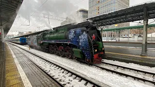Паровоз П36-0031 «Не большой обзор Паровоза» на Белорусском вокзале. 24.12.2022.