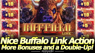 Nice Buffalo Link Action! More Free Games and Hold & Spin Bonuses with a quick Double-Up session!