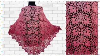 🌿ПОТРЯСАЮЩЕ КРАСИВАЯ🔥 ШАЛЬ КРЮЧКОМ 🍁ЛИСТОЧКИ/crochet shawl