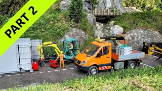 Road modification under the tunnel. RC Scale Excavator Yanmar B37V, CAT Loader, Sprinter, Part 2