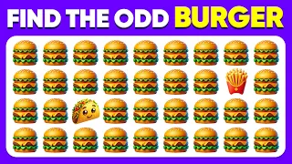 Find the ODD One Out - Junk Food Edition 🍔🍕🍩 Emoji Quiz | Easy, Medium, Hard Levels