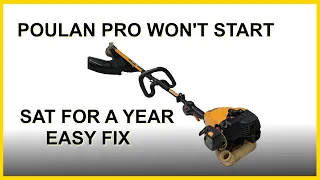 Poulan Pro weed eater won't start after sitting a while, easy save.