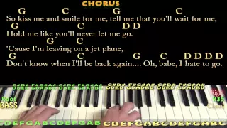 Leaving on a Jet Plane (John Denver) Piano Cover Lesson with Chords/Lyrics
