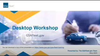GSA Fleet Desktop Workshop:  Fleet.gov