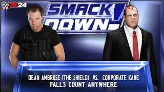 Full Match - Dean Ambrose vs Corporate Kane: Falls Count Anywhere Match: SmackDown|WWE 2K24