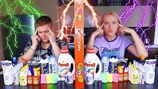 ТЕЛЕПАТИЯ СЛАЙМ ЧЕЛЛЕНДЖ  😱TWIN TELEPATHY SLIME CHALLENGE // Лизун из Случайных Ингредиентов