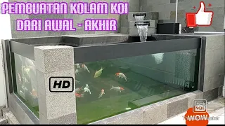 Proses Pembuatan Kolam Koi dari awal - akhir , make koi fish pond step by step