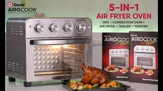 Geek AiroCook Iris+ 23L Smart Air Fryer Oven with Rotisserie | 5-in-1 Appliance |
