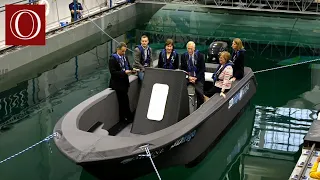 The first 3D printed boat,'built' by a giant 3D printer