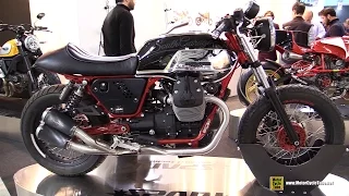 2015 Moto Guzzi V7 Racer Custom Bike with Spark Exhaust - Walkaround - 2015 EICMA Milan