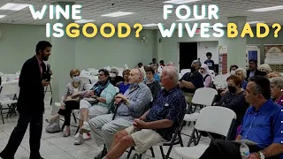 Wine is good for you, 4 wives are bad for you? – Old people argue with Muslim speaker