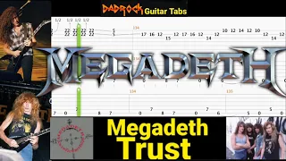 Trust - Megadeth - Guitar + Bass TABS Lesson (Rewind)