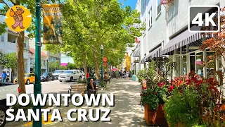4k Downtown Santa Cruz Walking Tour 2021 |  🔊 Binaural Sound