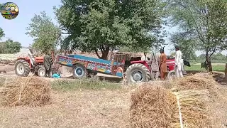 John deere 5045D tractor stuck in mud with loaded trolley |takes help Mahindra tractor|Punjab ke