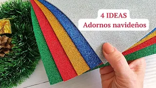 4 ideas para árboles de Navidad de foamiran | Adornos navideños 2022