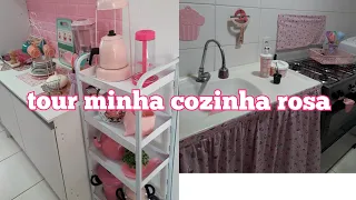 apresento a vcs minha cozinha rosa💞 cozinha  de apê 💕 sejam bem vindos  #cozinhafofa #cozinhadeapê