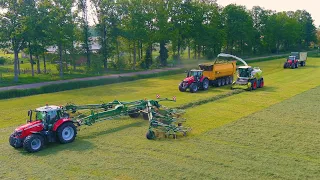 Grass Harvest all in one day!  Claas Jaguar 990 / Massey Ferguson / USA Equipment / Vreba Dairy / 4K