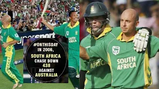 12th March, 2006: South Africa stunned the sporting World Chase Down Mammoth 434 Against Australia.