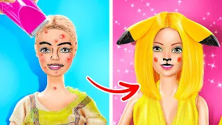 TRASFORMAZIONE DA BARBIE A PIKACHU || Restyling Estremo Bambole di 123GO! FOOD