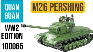 Quan Guan 100065 M26 Pershing WW2 Tank Building Block Speed Build | Lego Competitor