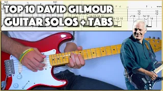 Top 10 David Gilmour Guitar Solos | w/Tab (Guitar Lesson)