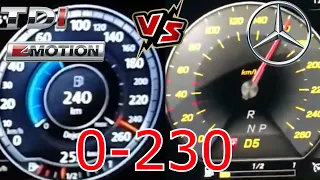 Vw Passat 2.0 Bitdi 240 Hp VS Mercedes E 300d 2.0d 245 HP 0-230 Race