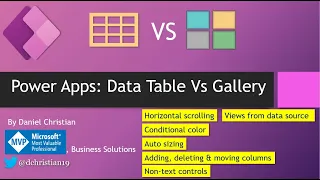 Power Apps: Data Table Vs Gallery