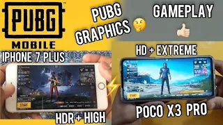 Poco X3 Pro Vs Iphone 7 Plus PUBG Test | SD 860 & Apple A10 Fusion | Graphics & Gameplay 🔥