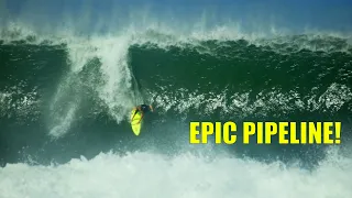 JOHN JOHN FLORENCE AND BROTHERS SURF EPIC PIPELINE ALONE! SLOWMO 4K