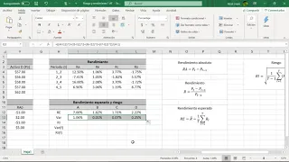 Riesgo y rendimiento de un activo financiero con Excel