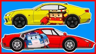 Раскраска. Машинки. Робокар Поли. Robocar Poli. Изучаем цвета. Learn colors.