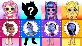 MLP Twilight Sparle, Rainbow & friends into Vampirina / DIYs Paper Dolls & Crafts