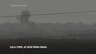 More aid parcels dropped over Gaza as smoke from explosions rises into the sky