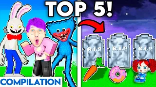 TOP 5 MINECRAFT BIRTH TO DEATH VIDEOS! (HUGGY WUGGY, MR. HOPPS, LADYBUG & MORE) *1 HOUR COMPILATION*