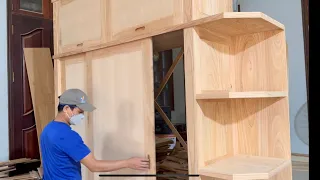 Great woodworking project // How to build a wardrobe with the perfect sliding door system