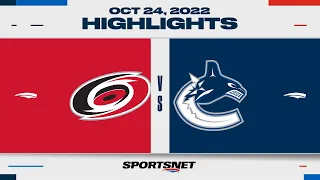 NHL Highlights | Hurricanes vs. Canucks - October 24, 2022