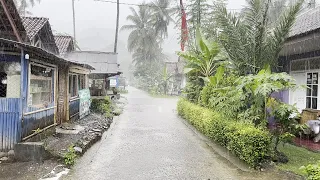 Heavy Rain Floods the Village | Afraid drifting away!! Rain Sounds for Sleeping and Reducing Isomnia