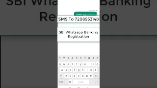 Register yourself for SBI Whatsapp Banking by sending sms WAREG Ac No to 7208933148